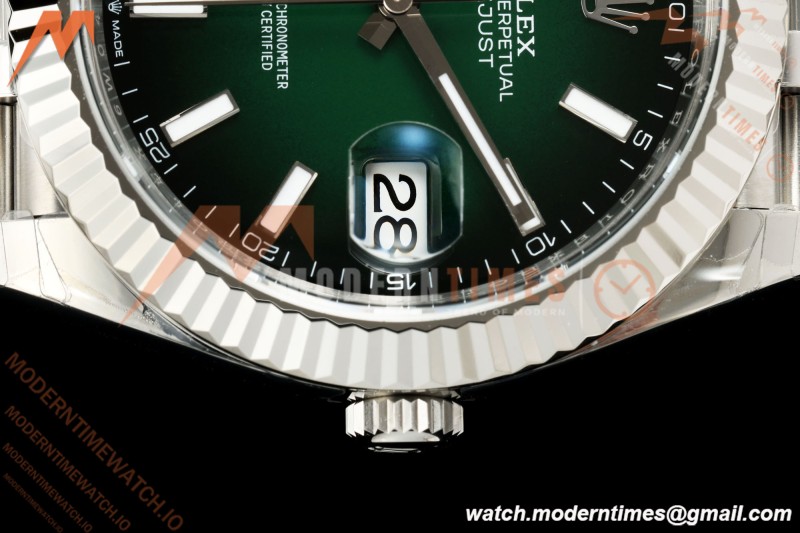 Rolex - Datejust 126334 41mm Jub Flt 904L SS/SS Ombre Green/Stk VSF V2 DD3235