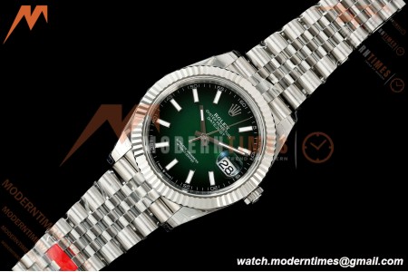 Rolex - Datejust 126334 41mm Jub Flt 904L SS/SS Ombre Green/Stk VSF V2 DD3235