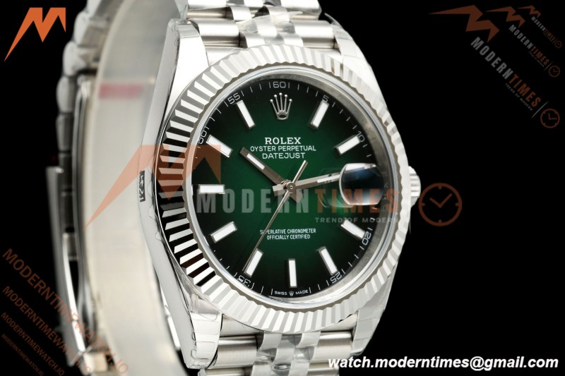 Rolex - Datejust 126334 41mm Jub Flt 904L SS/SS Ombre Green/Stk VSF V2 DD3235