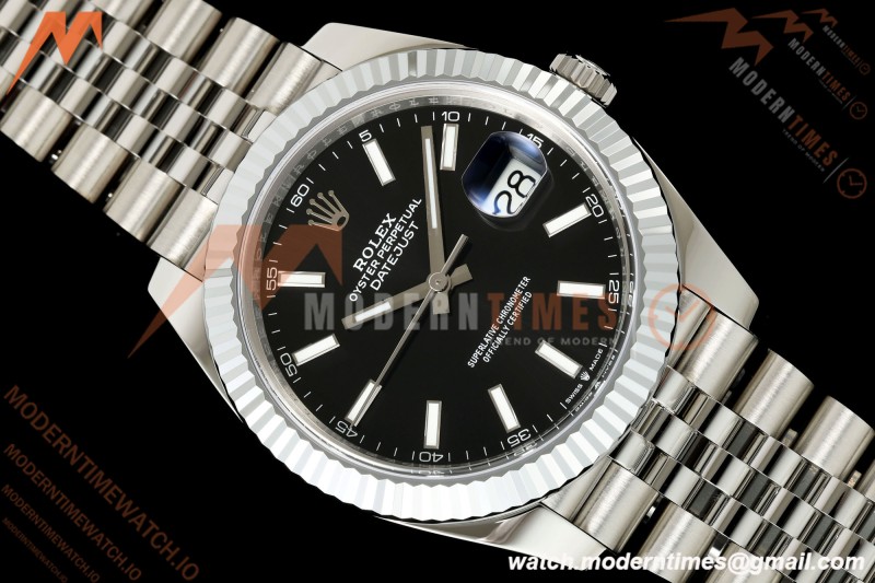 Rolex - Datejust 126334 41mm Jub Flt 904L SS/SS Blk/Stk MZF JH3235