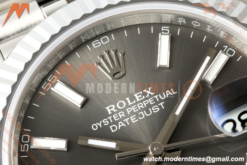 Rolex - Datejust 126334 41mm Jub Flt 904L SS/SS Grey/Stk MZF JH3235