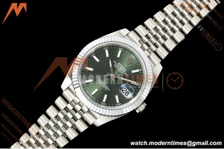 Rolex - Datejust 126334 41mm Jub Flt 904L SS/SS Grn/Stk MZF JH3235