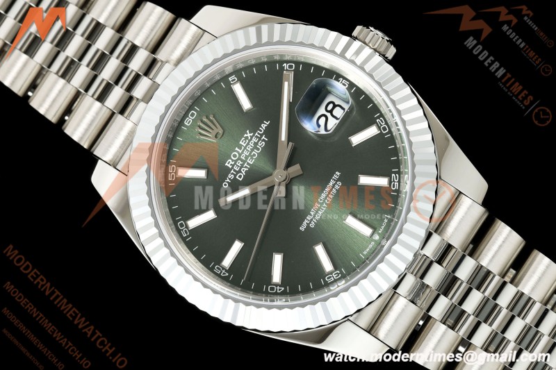 Rolex - Datejust 126334 41mm Jub Flt 904L SS/SS Grn/Stk MZF JH3235