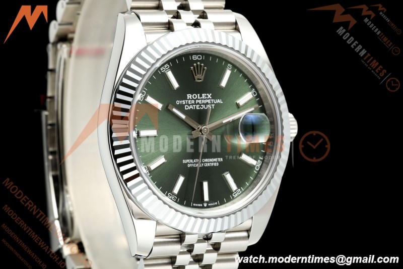 Rolex - Datejust 126334 41mm Jub Flt 904L SS/SS Grn/Stk MZF JH3235