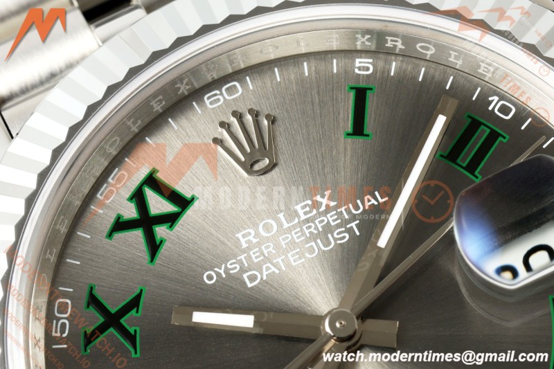Rolex - Datejust 126334 41mm Wimbledon Jub Flt 904L SS/SS Grey/Rmn MZF JH3235