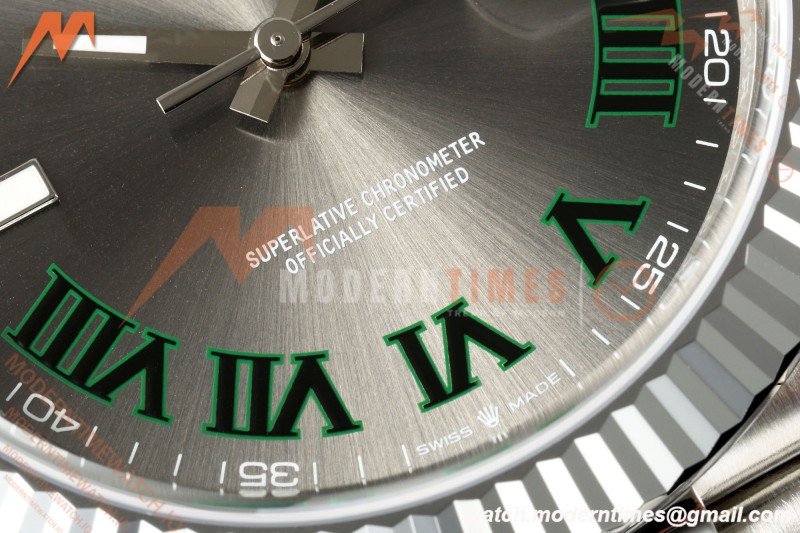 Rolex - Datejust 126334 41mm Wimbledon Jub Flt 904L SS/SS Grey/Rmn MZF JH3235