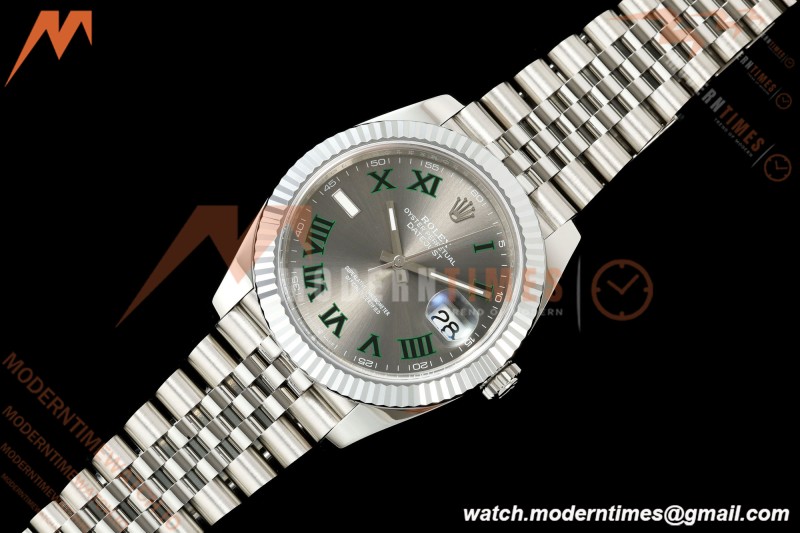 Rolex - Datejust 126334 41mm Wimbledon Jub Flt 904L SS/SS Grey/Rmn MZF JH3235