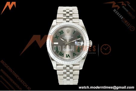 Rolex - Datejust 126334 41mm Wimbledon Jub Flt 904L SS/SS Grey/Rmn MZF JH3235
