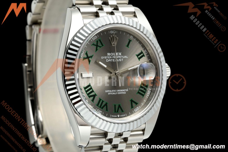 Rolex - Datejust 126334 41mm Wimbledon Jub Flt 904L SS/SS Grey/Rmn MZF JH3235