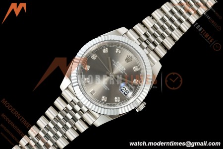 Rolex - Datejust 126334 41mm Jub Flt 904L SS/SS Grey/Dia MZF JH3235