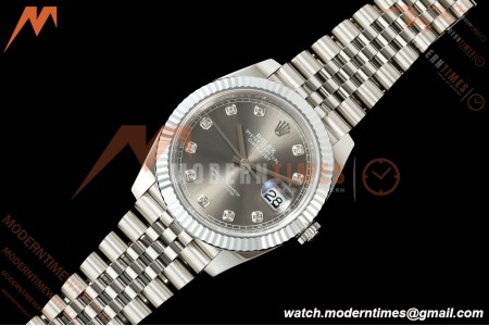 Rolex - Datejust 126334 41mm Jub Flt 904L SS/SS Grey/Dia MZF JH3235