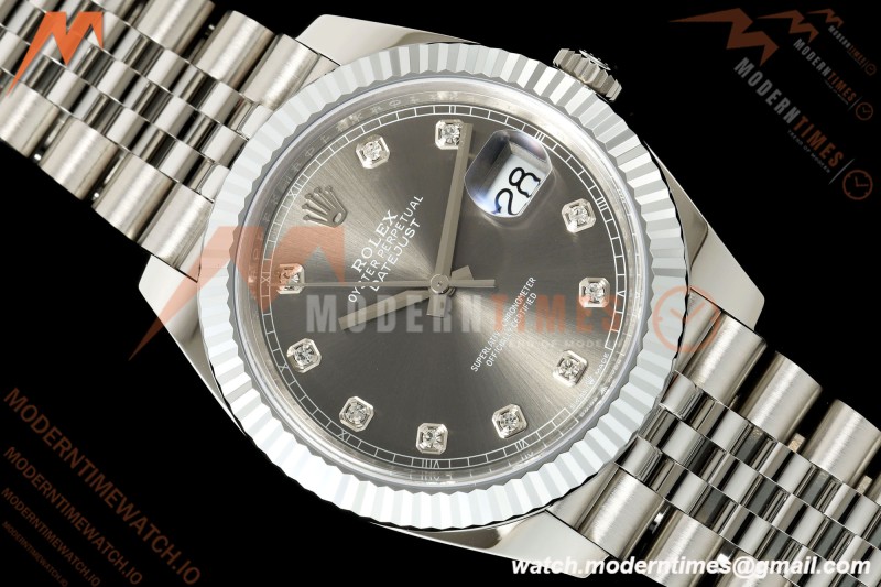 Rolex - Datejust 126334 41mm Jub Flt 904L SS/SS Grey/Dia MZF JH3235