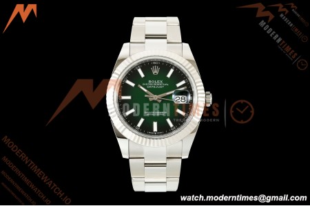 Rolex - Datejust 126334 41mm Oys Flt 904L SS/SS Ombre Green/Stk ERF JH3235 Free Sprung