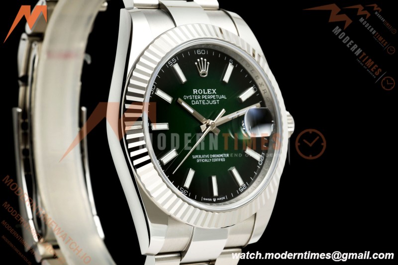 Rolex - Datejust 126334 41mm Oys Flt 904L SS/SS Ombre Green/Stk ERF JH3235 Free Sprung