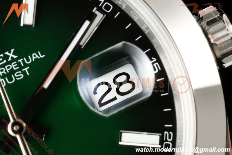 Rolex - Datejust 126334 41mm Oys Smth 904L SS/SS Ombre Green/Stk ERF JH3235 Free Sprung