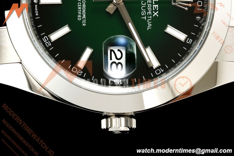 Rolex - Datejust 126334 41mm Oys Smth 904L SS/SS Ombre Green/Stk ERF JH3235 Free Sprung