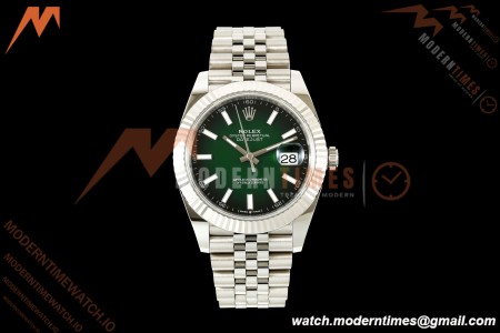 Rolex - Datejust 126334 41mm Jub Flt 904L SS/SS Ombre Green/Stk ERF JH3235 Free Sprung