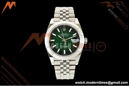 Rolex - Datejust 126334 41mm Jub Flt 904L SS/SS Ombre Green/Stk ERF JH3235 Free Sprung