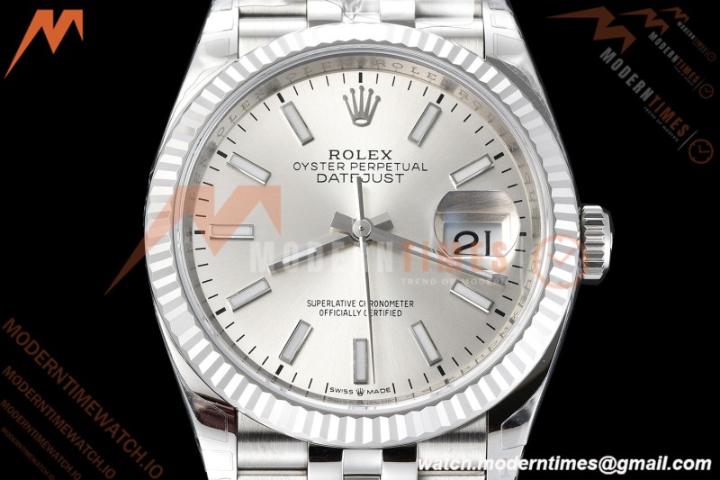 Rolex - Datejust 126234 36mm Jub Flt 904L SS/SS Silver/Stk VSF V2 DD3235