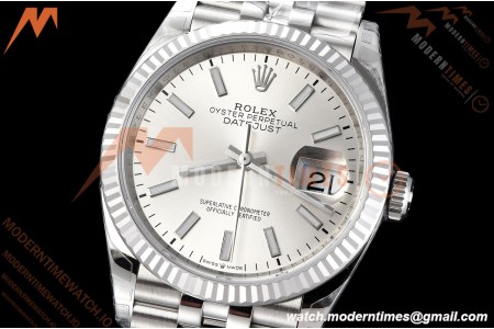 Rolex - Datejust 126234 36mm Jub Flt 904L SS/SS Silver/Stk VSF V2 DD3235