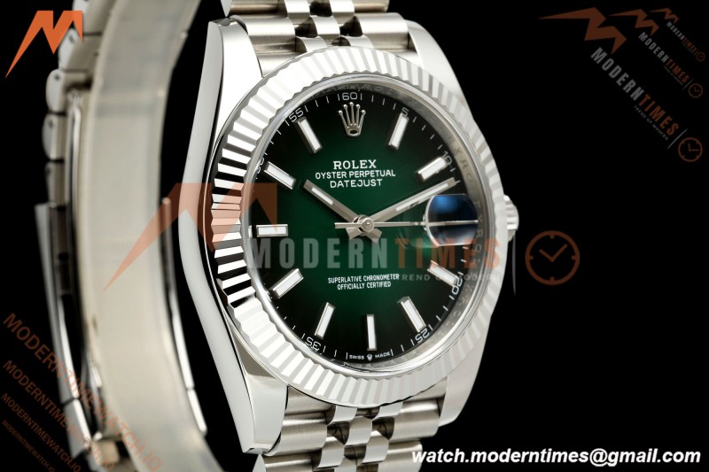 Rolex - Datejust 126334 41mm Jub Flt 904L SS/SS Ombre Green/Stk Clean Plus DD3235