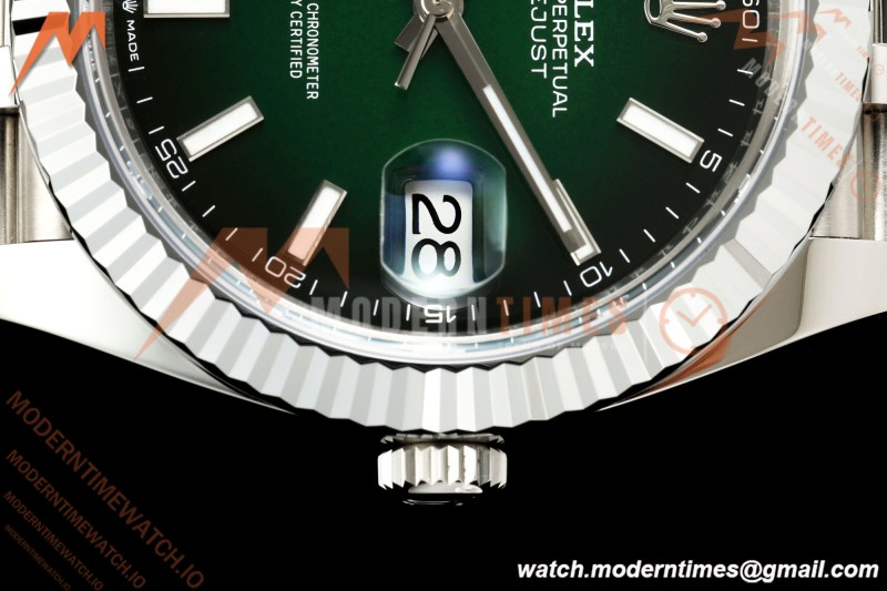 Rolex - Datejust 126334 41mm Jub Flt 904L SS/SS Ombre Green/Stk RGF JH3235 Free Sprung