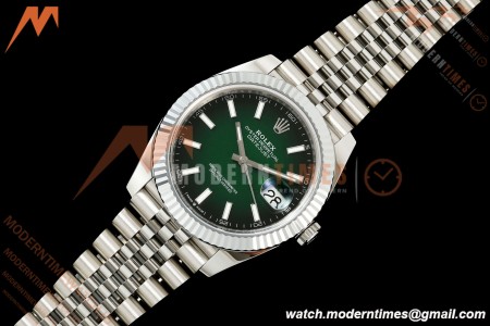 Rolex - Datejust 126334 41mm Jub Flt 904L SS/SS Ombre Green/Stk RGF JH3235 Free Sprung