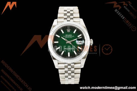 Rolex - Datejust 126334 41mm Jub Flt 904L SS/SS Ombre Green/Stk RGF JH3235 Free Sprung
