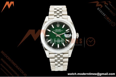 Rolex - Datejust 126334 41mm Jub Flt 904L SS/SS Ombre Green/Stk RGF JH3235 Free Sprung