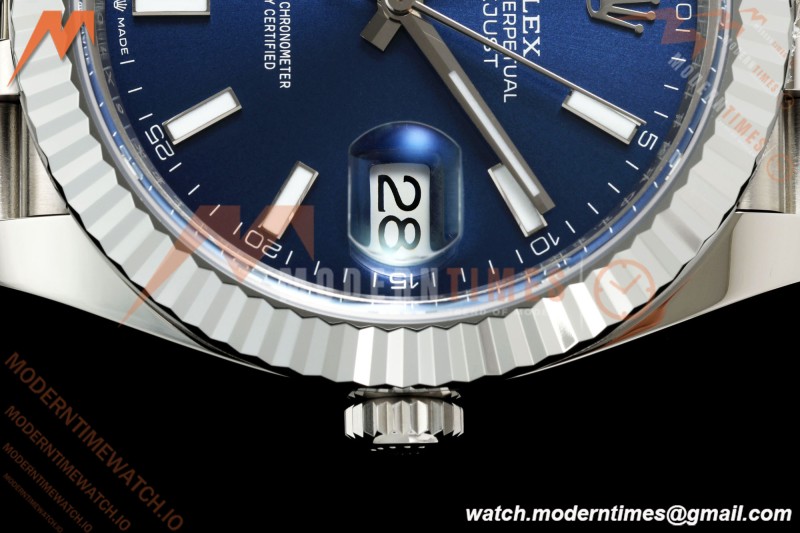Rolex - Datejust 126334 41mm Jub Flt 904L SS/SS Blue/Stk RGF JH3235 Free Sprung