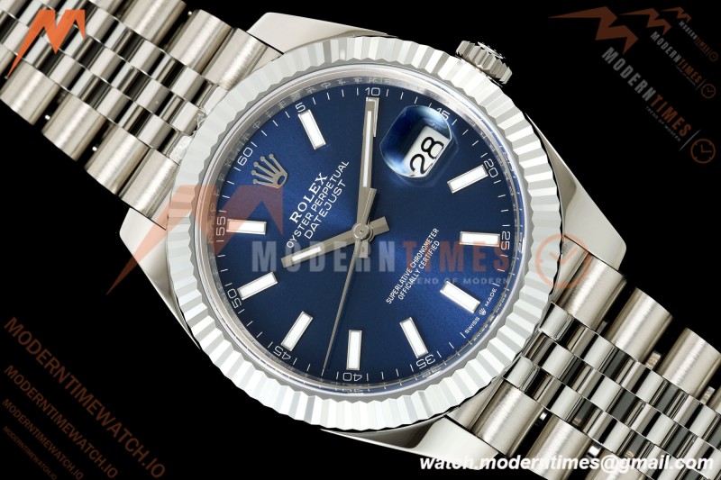 Rolex - Datejust 126334 41mm Jub Flt 904L SS/SS Blue/Stk RGF JH3235 Free Sprung