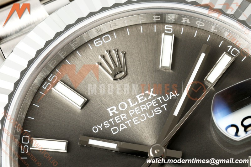 Rolex - Datejust 126334 41mm Jub Flt 904L SS/SS Grey/Stk RGF JH3235 Free Sprung