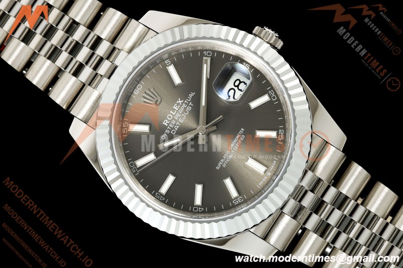 Rolex - Datejust 126334 41mm Jub Flt 904L SS/SS Grey/Stk RGF JH3235 Free Sprung