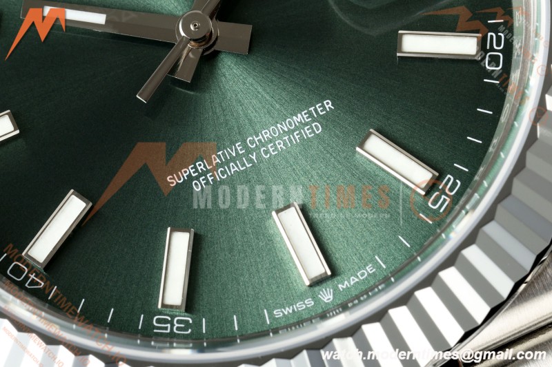 Rolex - Datejust 126334 41mm Jub Flt 904L SS/SS Mint Green/Stk RGF JH3235 Free Sprung