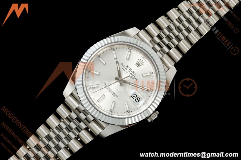 Rolex - Datejust 126334 41mm Jub Flt 904L SS/SS Silver/Stk RGF JH3235 Free Sprung