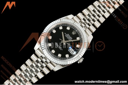 Rolex - Datejust 126334 41mm Jub Flt 904L SS/SS Blk/Dia RGF JH3235 Free Sprung