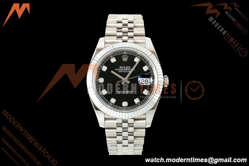 Rolex - Datejust 126334 41mm Jub Flt 904L SS/SS Blk/Dia RGF JH3235 Free Sprung