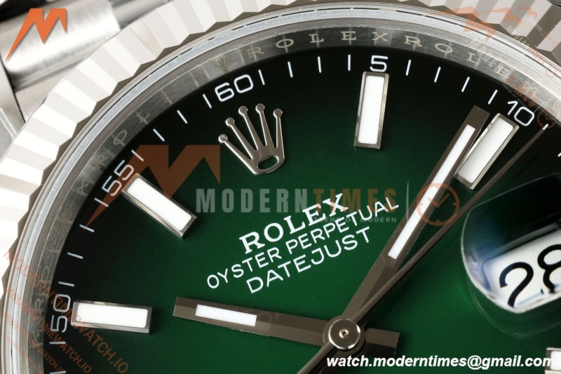 Rolex - Datejust 126334 41mm Jub Flt 904L SS/SS Ombre Green/Stk VSF V2 DD3235 V2