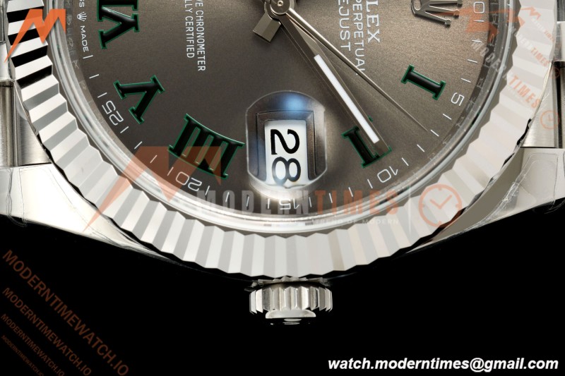 Rolex - Datejust 126334 Wimbledon 41mm Jub Flt 904L SS/SS Gray/Rmn VSF V2 VS3235