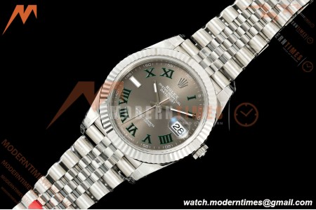 Rolex - Datejust 126334 Wimbledon 41mm Jub Flt 904L SS/SS Gray/Rmn VSF V2 VS3235