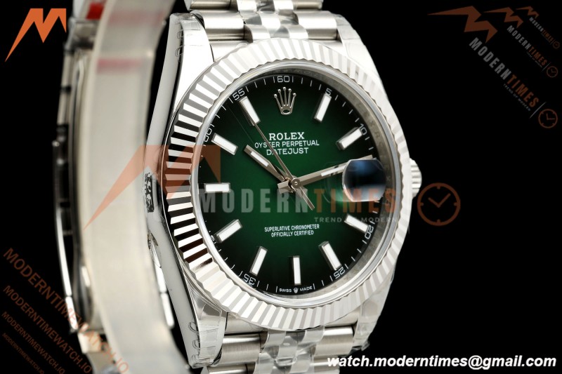 Rolex - Datejust 126334 41mm Jub Flt 904L SS/SS Ombre Green/Stk VSF V2 DD3235 V2