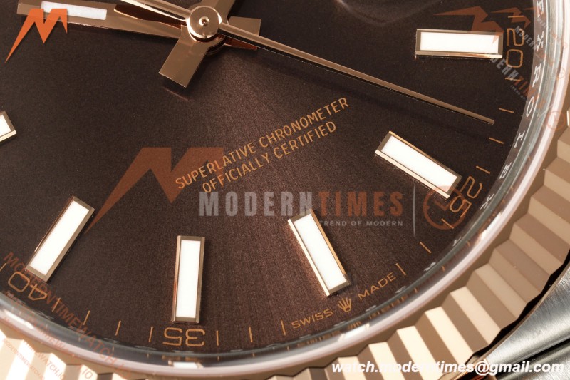 Rolex - Datejust 126331 41mm 904L Jub Flt RG/SS Brn/Stk RCF JH3235