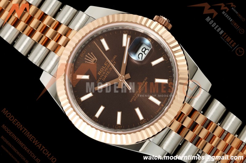 Rolex - Datejust 126331 41mm 904L Jub Flt RG/SS Brn/Stk RCF JH3235