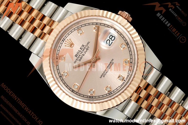Rolex - Datejust 126331 41mm 904L Jub Flt RG/SS Pink/Dia RCF JH3235