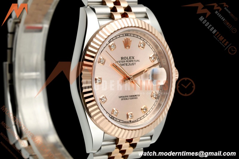 Rolex - Datejust 126331 41mm 904L Jub Flt RG/SS Pink/Dia RCF JH3235