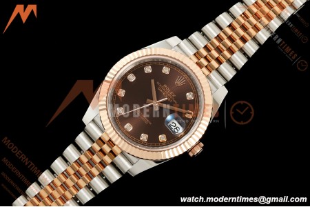 Rolex - Datejust 126331 41mm 904L Jub Flt RG/SS Brn/Dia RCF JH3235