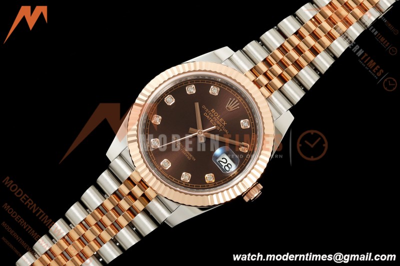 Rolex - Datejust 126331 41mm 904L Jub Flt RG/SS Brn/Dia RCF JH3235
