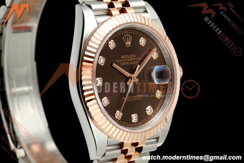 Rolex - Datejust 126331 41mm 904L Jub Flt RG/SS Brn/Dia RCF JH3235