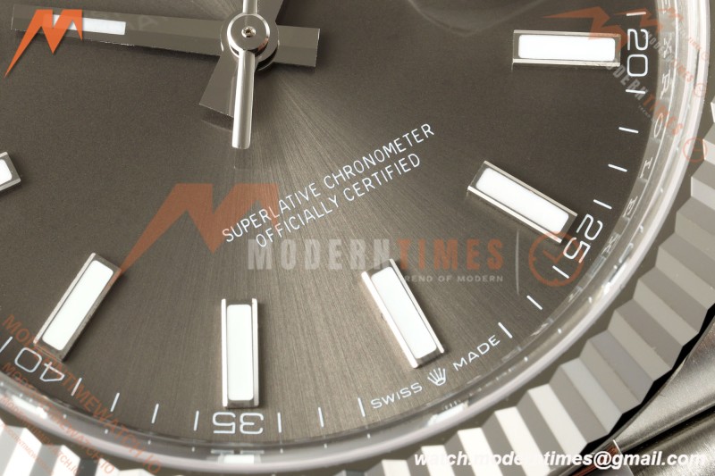 Rolex - Datejust 126334 41mm Jub Flt 904L SS/SS Gry/Stk RCF JH3235