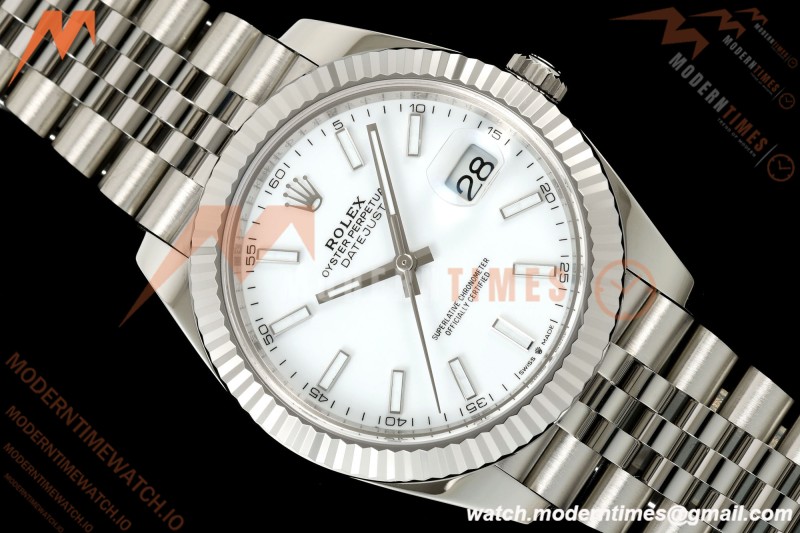 Rolex - Datejust 126334 41mm Jub Flt 904L SS/SS Wht/Stk RCF JH3235